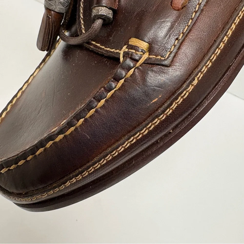 Colehaan Country Classic Brown Leather Slip On Boat Shoes Loafers 6.5 new